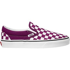 Women’s size 9 checkered slip on Vans color purple.